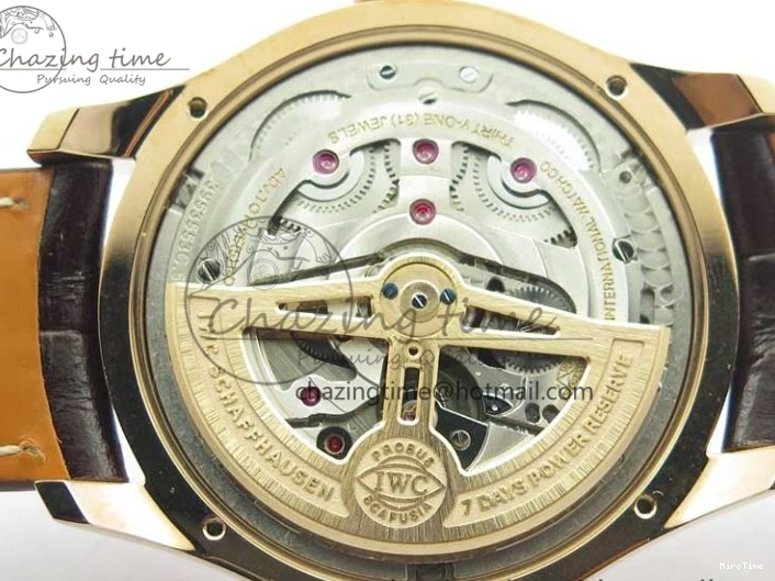 MIROTIME 0409 Compact Portugieser Perpetual Calendar IW503302 RG V9F 1:1 Best Edition White Dial on Brown Leather Strap A 7113